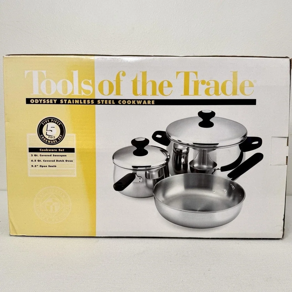 Tools of the Trade 5 Pcs Stainless Steel Cookware Set 18/10 New Sealed In Box